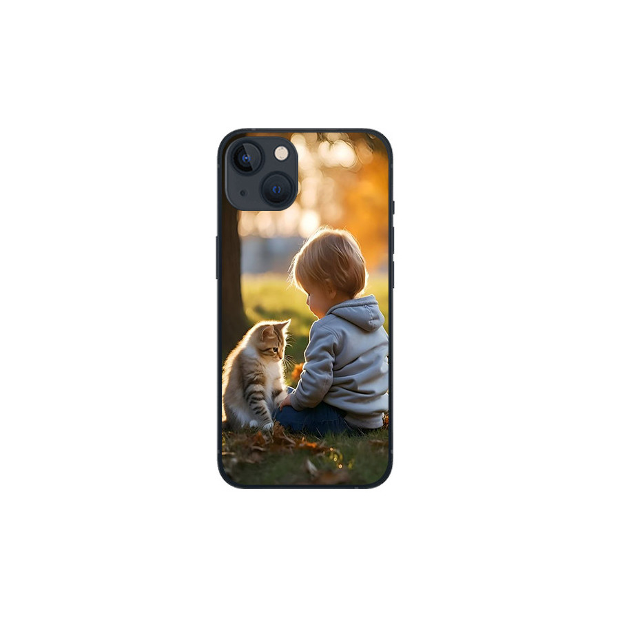 Capa personalizada para iPhone 13 mini com laterais de silicone